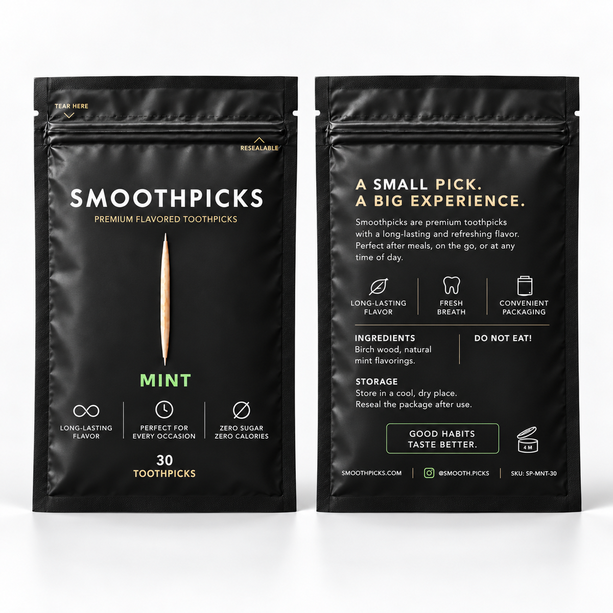 Mint flavored toothpicks